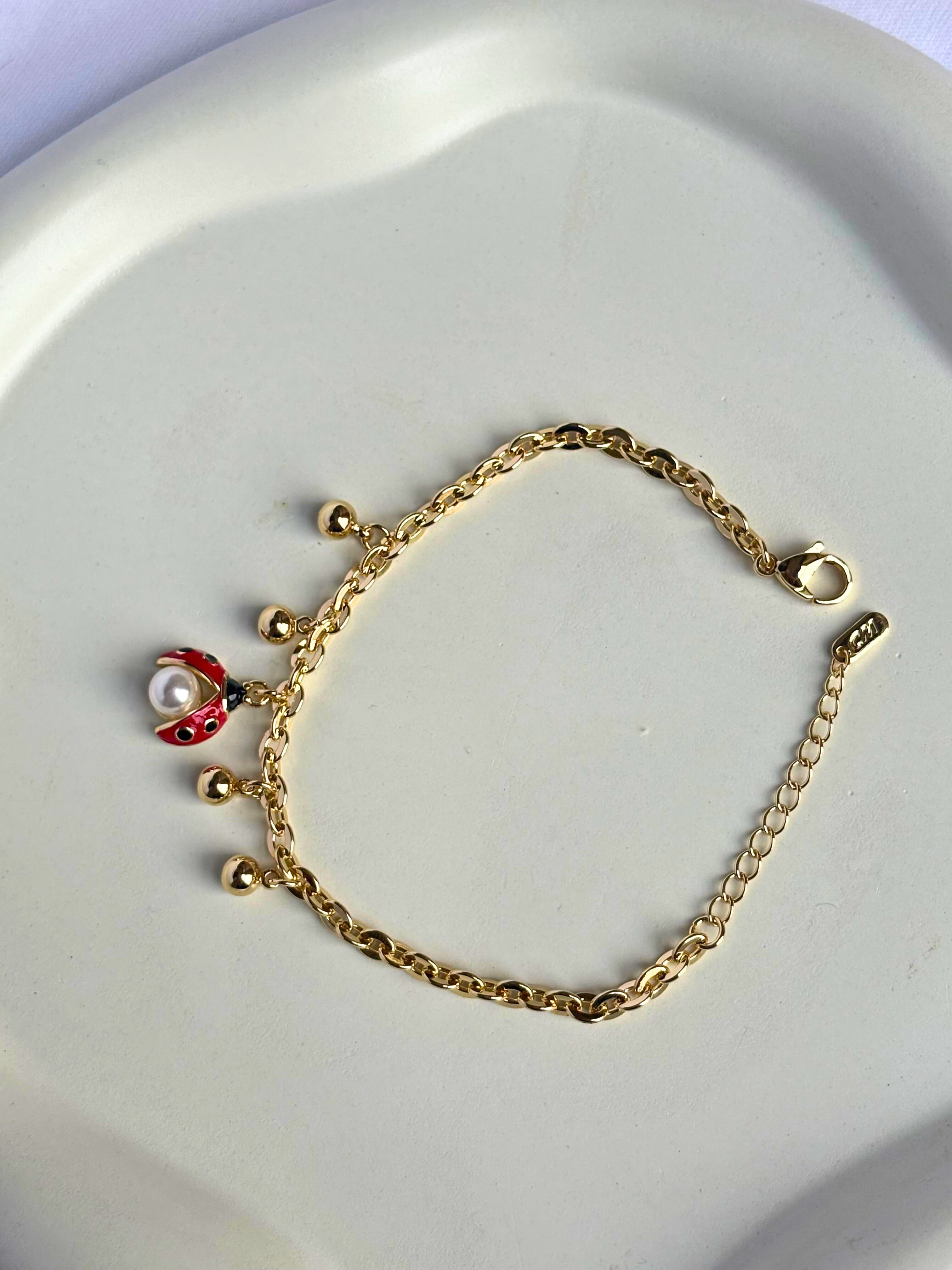 Lucky Bug Pearl Bracelet