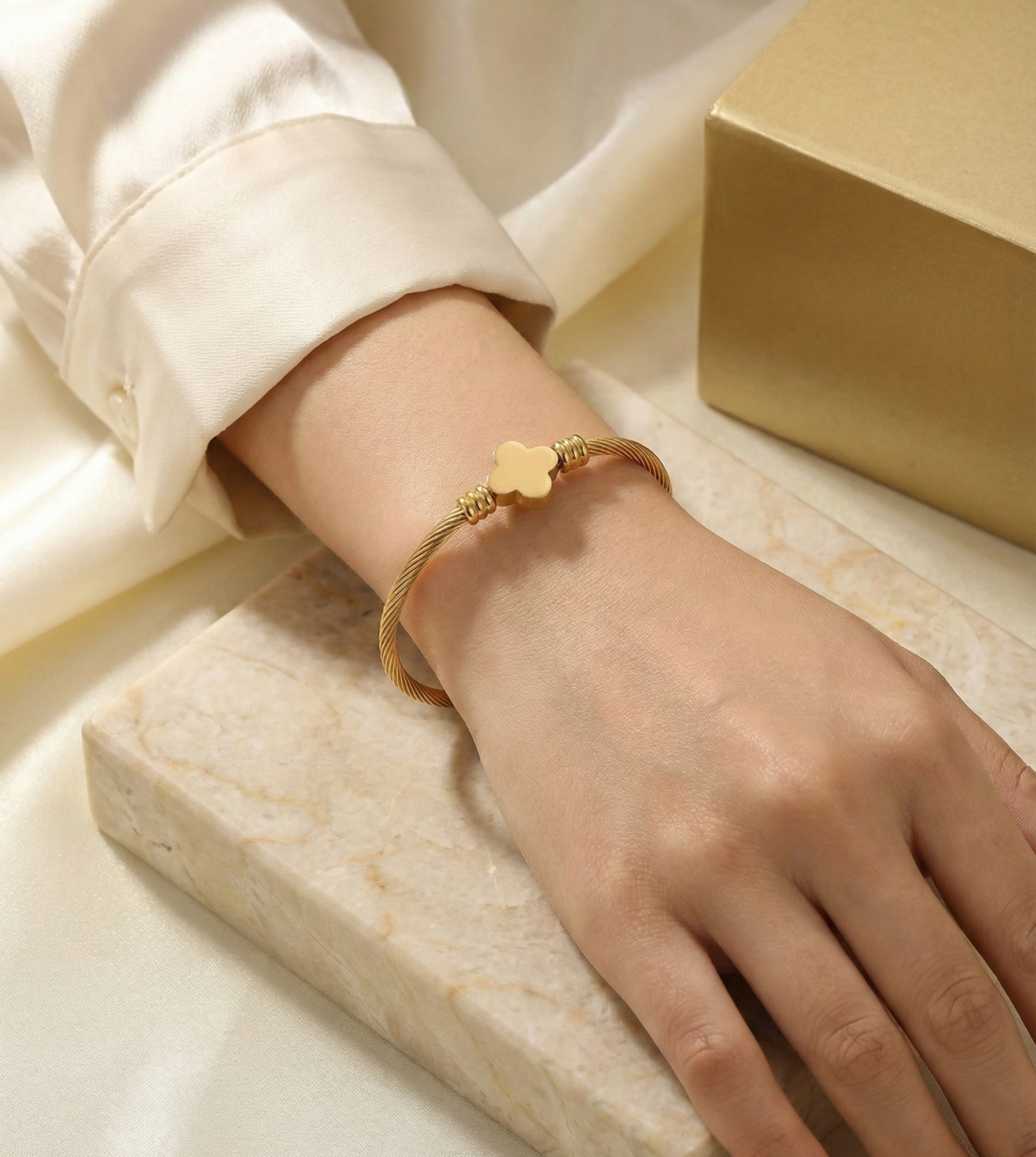 Golden Clover Cuff