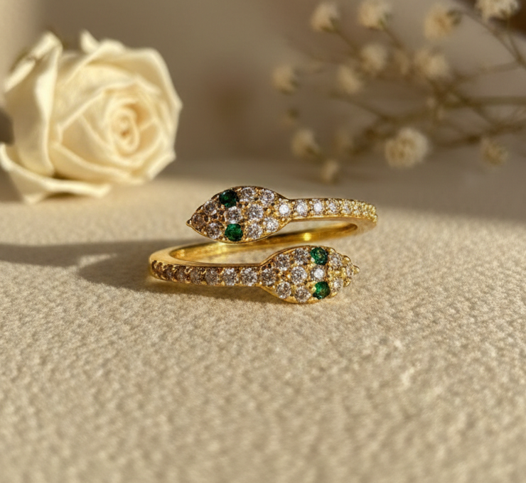 Twin Serpent Glow Ring