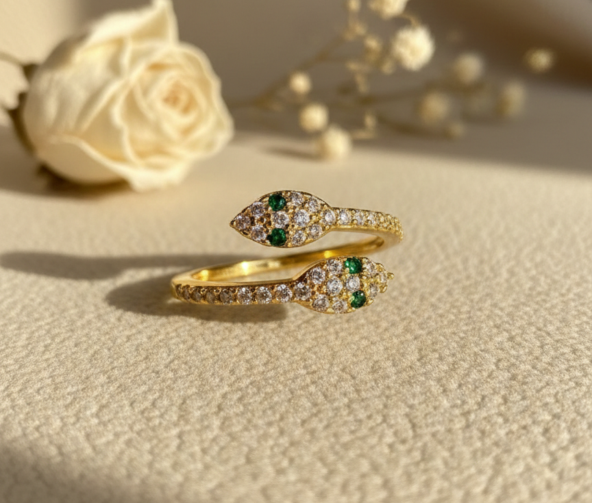 Twin Serpent Glow Ring