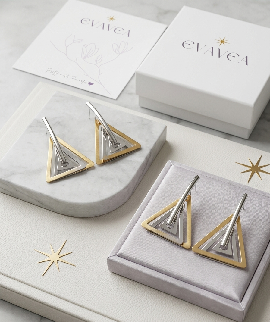 Golden Silver Triangle Drops