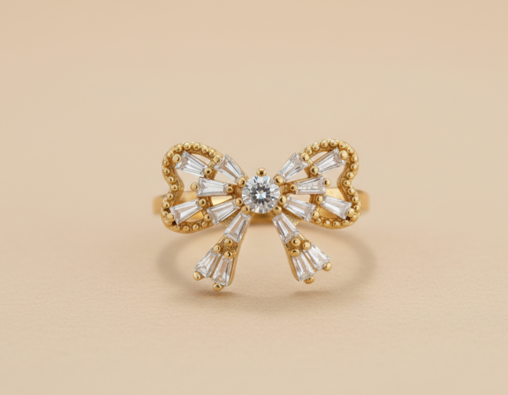 Crystal Bow Bliss Ring