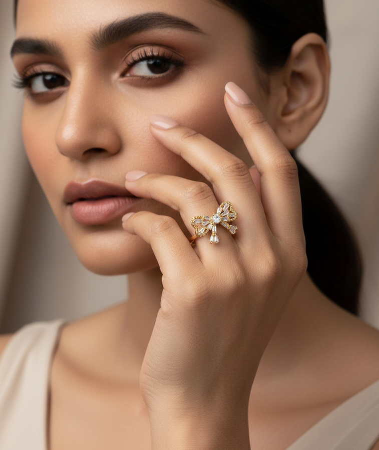 Crystal Bow Bliss Ring