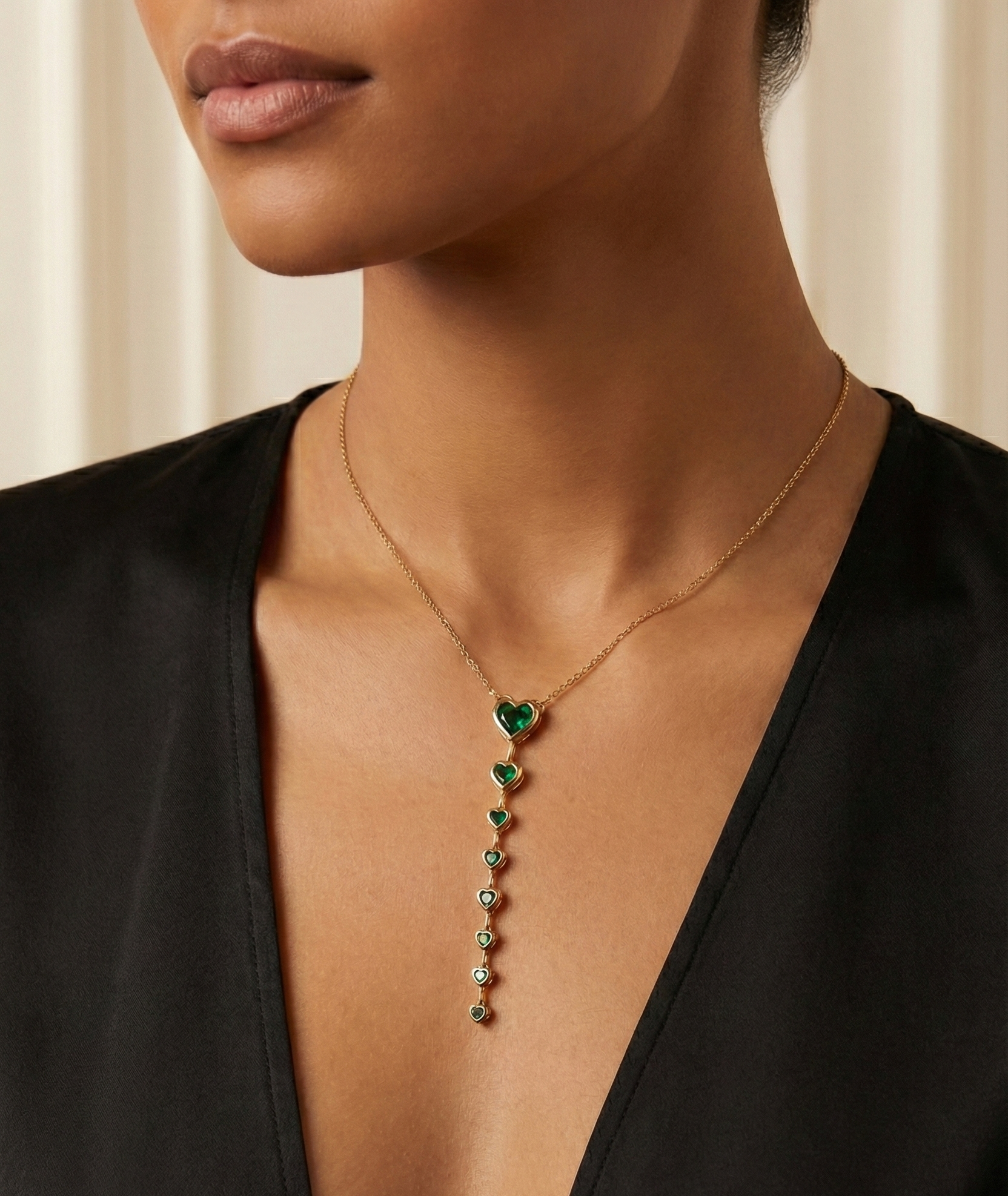 Emerald Cascade of Hearts