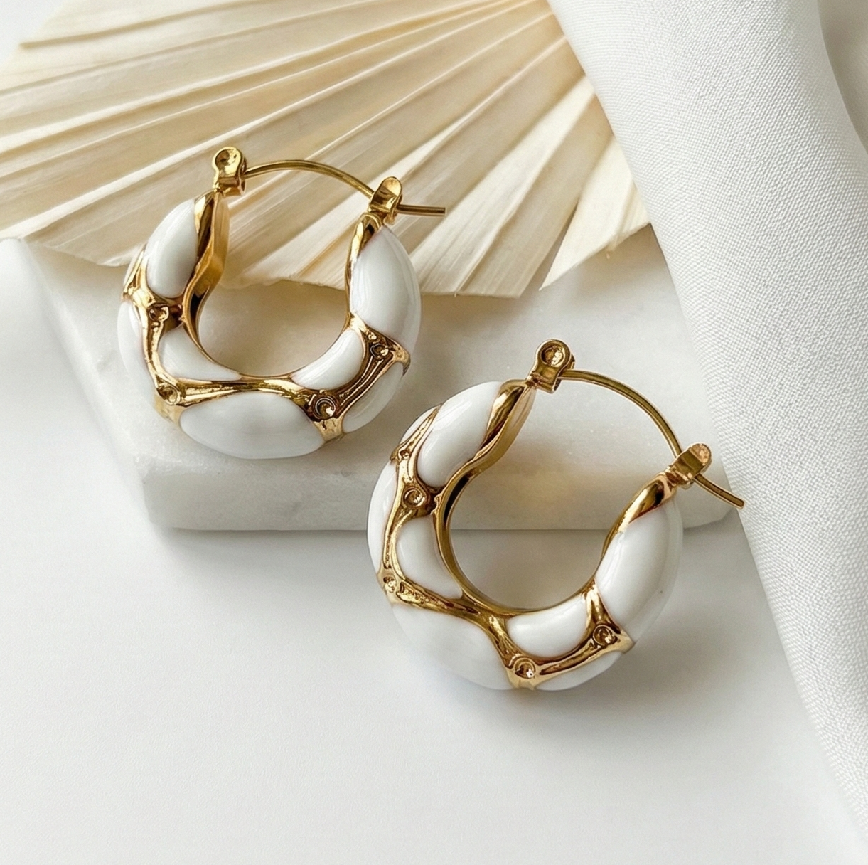 White Aura Hoops