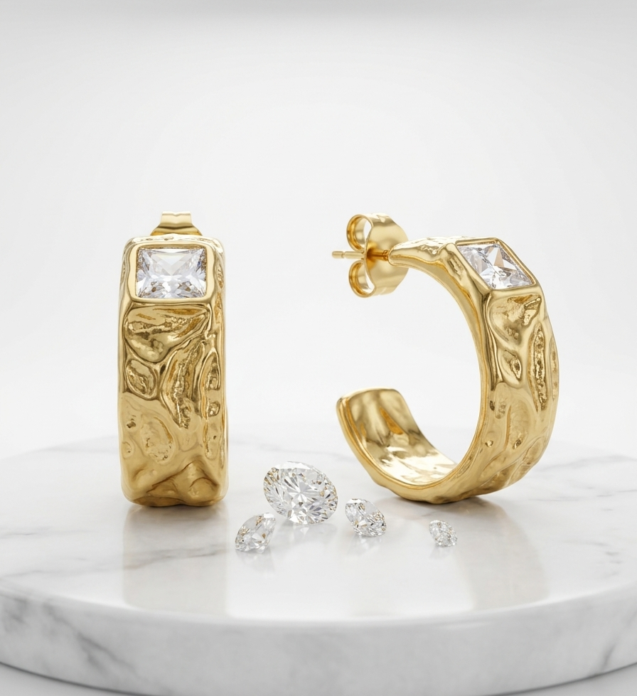 Gilded Prism Hoops