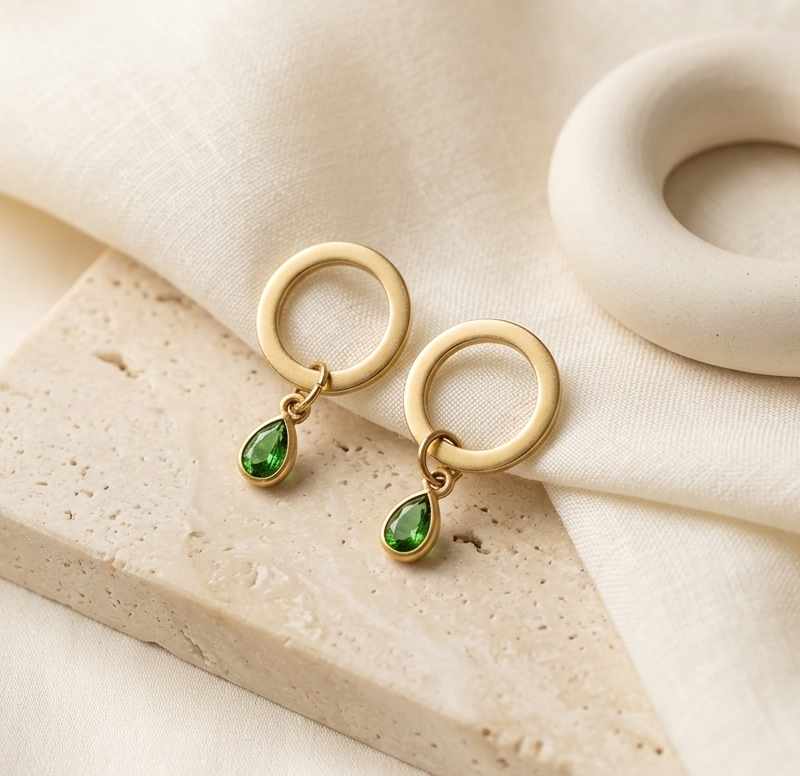 Emerald Orbit Earrings