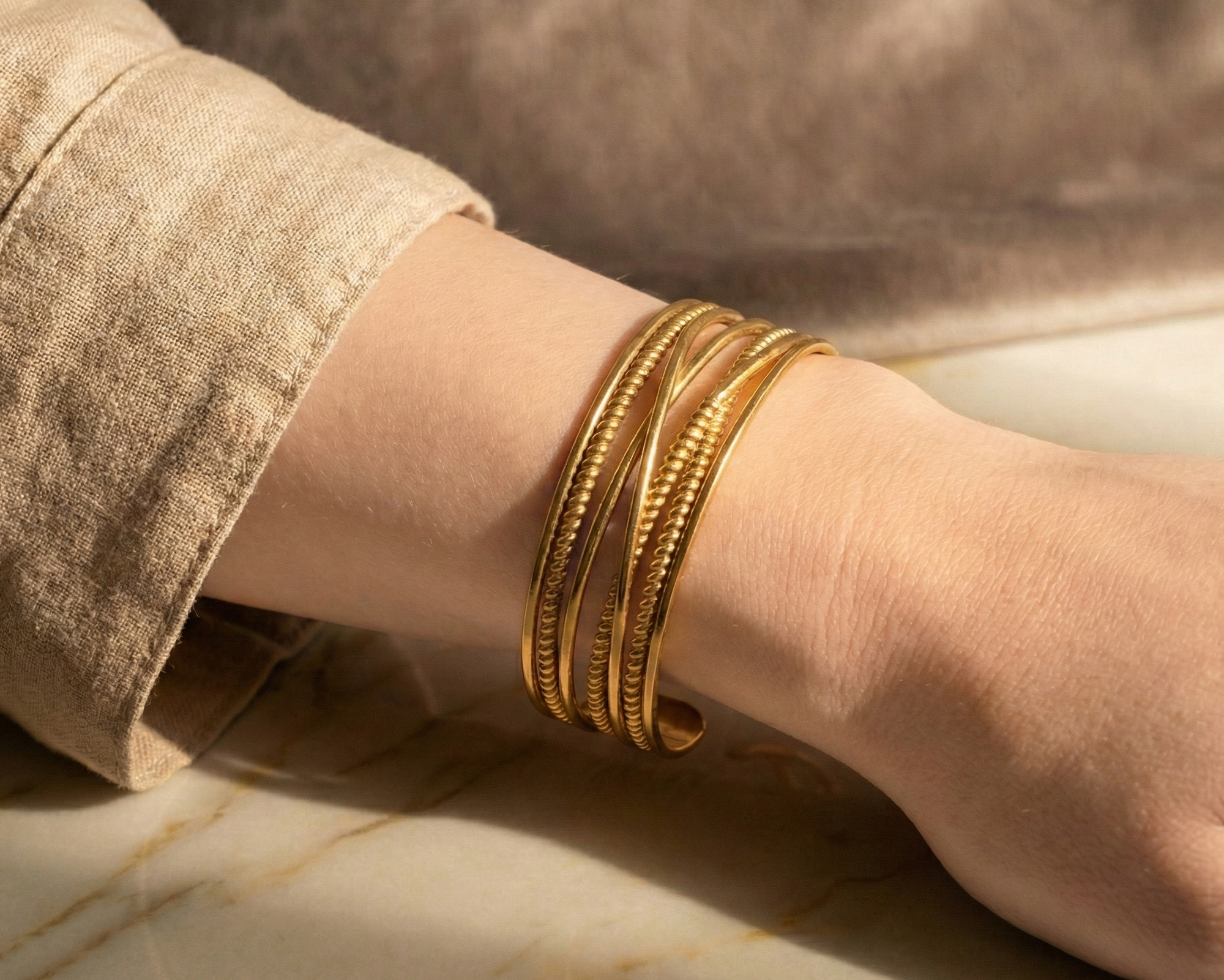 Gilded Helix Cuff