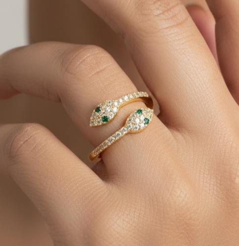 Twin Serpent Glow Ring