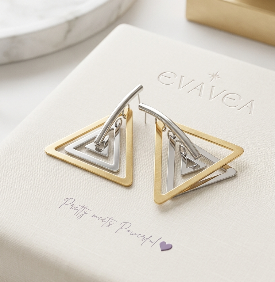Golden Silver Triangle Drops