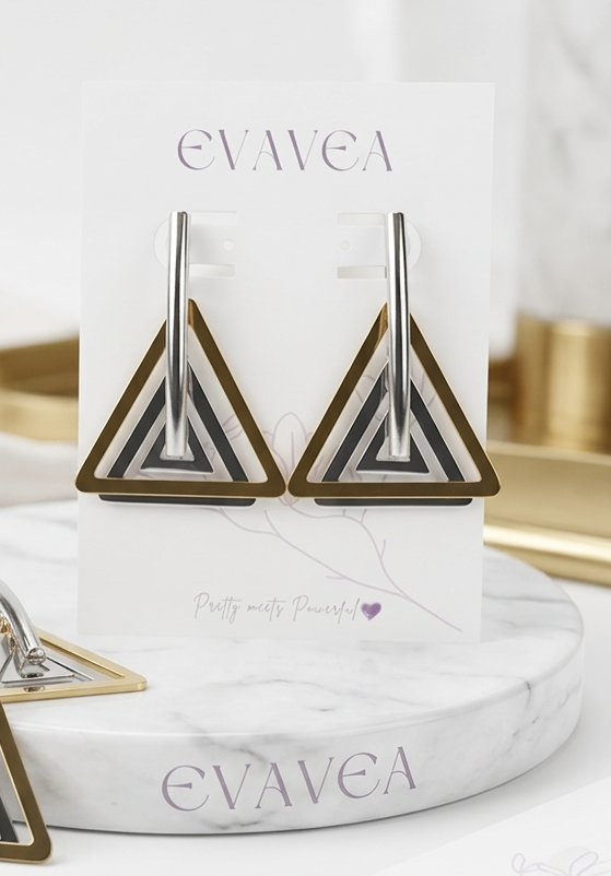 Golden Silver Triangle Drops