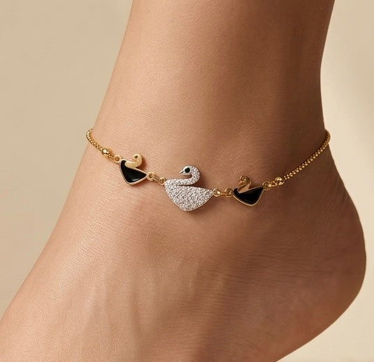 Celeste Swan Anklet