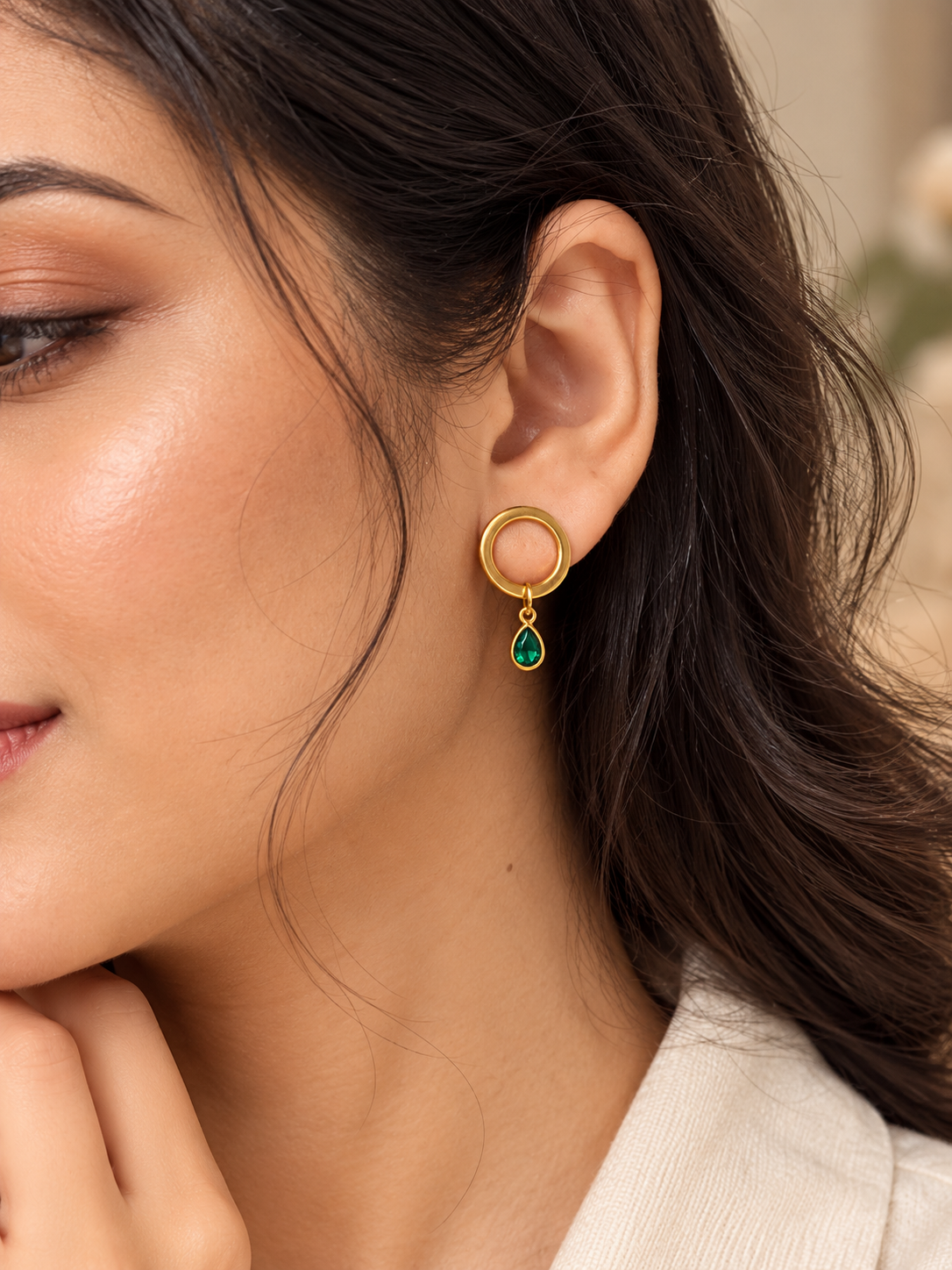 Emerald Orbit Earrings